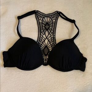 Elegant Black Lace Back Bra